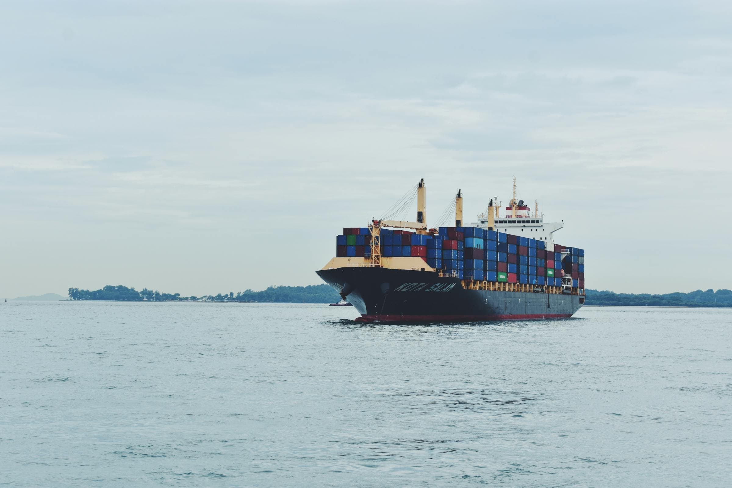 Container vessel underway at sea